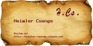 Heimler Csenge névjegykártya